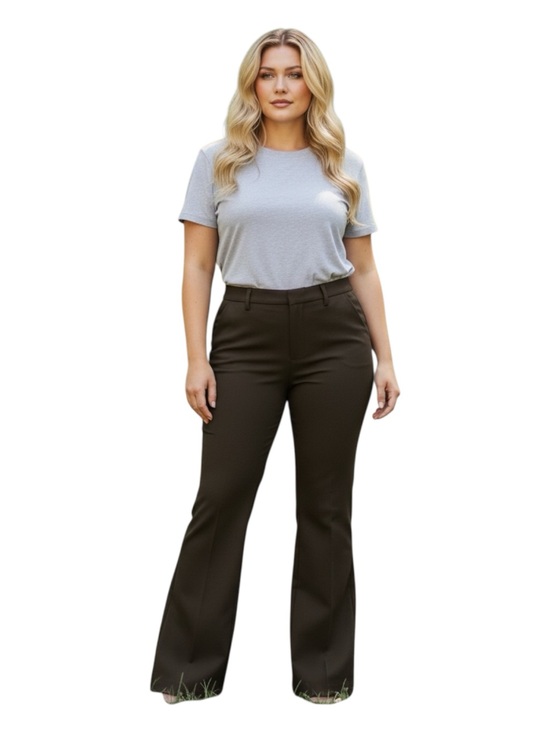 Rekucci Pants - Wide-Leg Plus Size 20T High-Rise Pants in Black